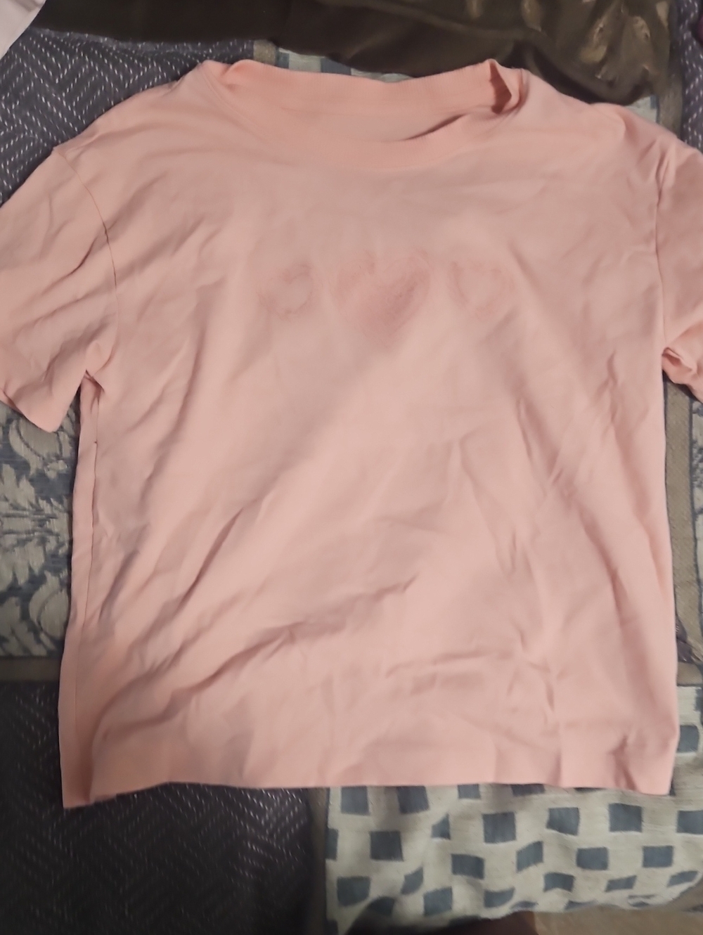 Cat & Jack Pale Pink Short Sleeve Tee with Subtle Heart Detail